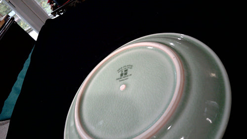 7.5" Siam Celadon Wood Ash Glaze Hand made Plate form Thailand
