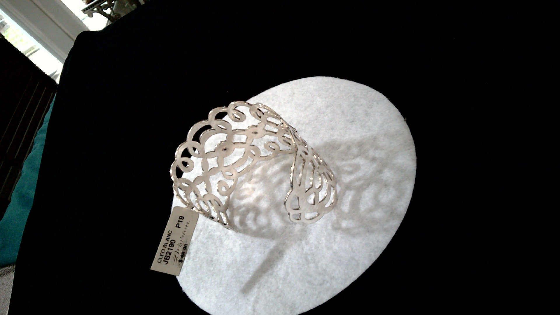 Brighton CLEO BLANC silver tone hammered cuff bracelet