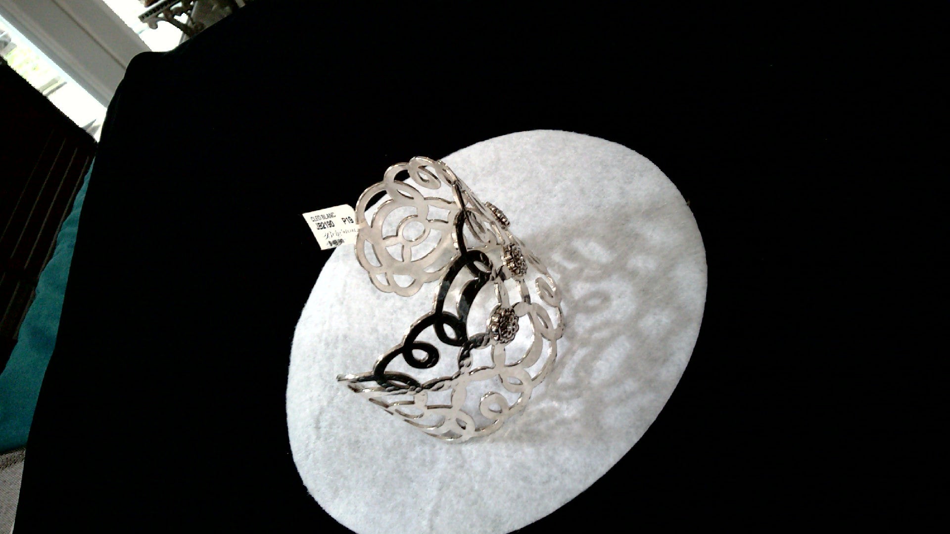 Brighton CLEO BLANC silver tone hammered cuff bracelet