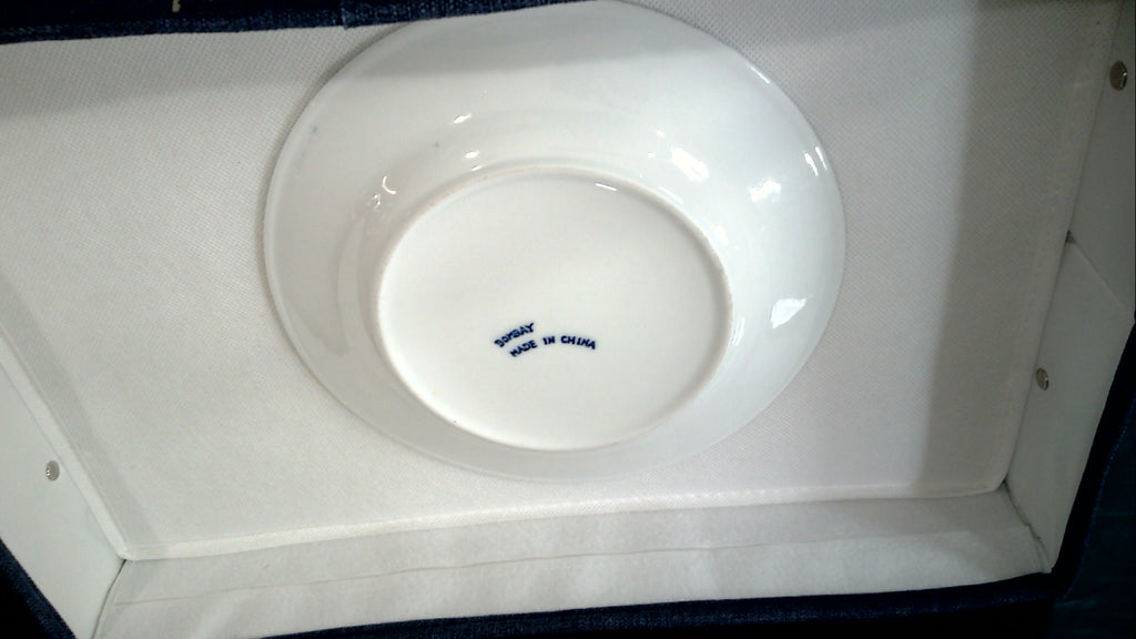 6 8" Vintage Bombay Company Blue and White pattern salad/accent plates