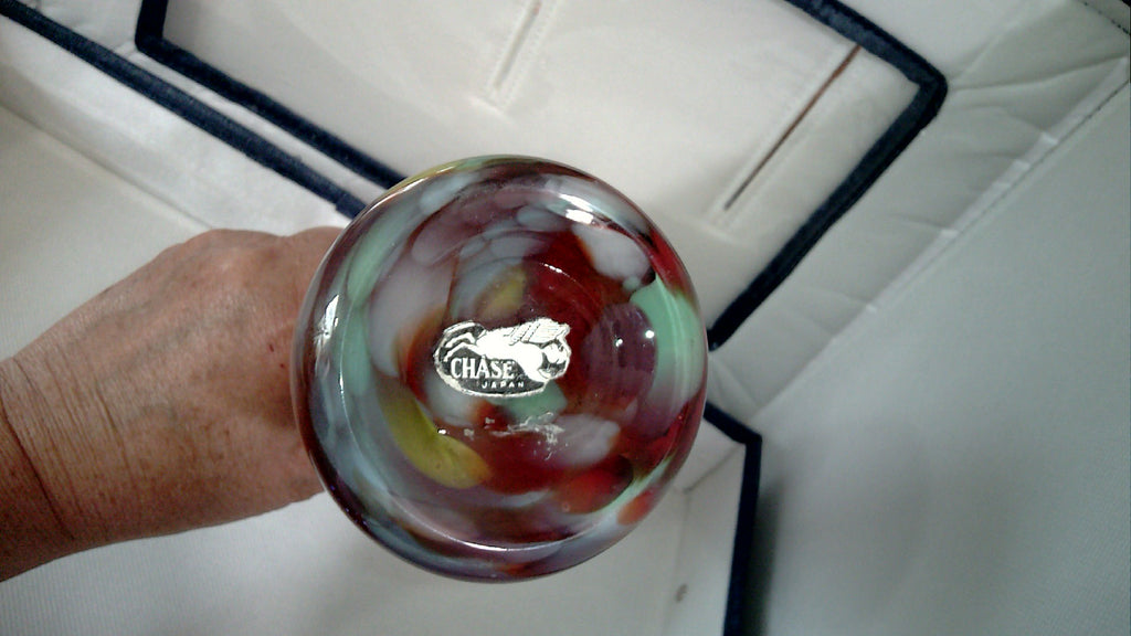 10" Vintage Chase Japan art glass "end of the day spatter" Vase.