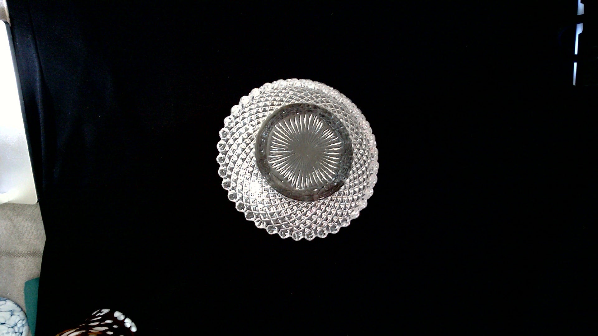 Vintage English Hobnail Pattern  Clear Berry/Desert Bowls 4 1/4 " set of two