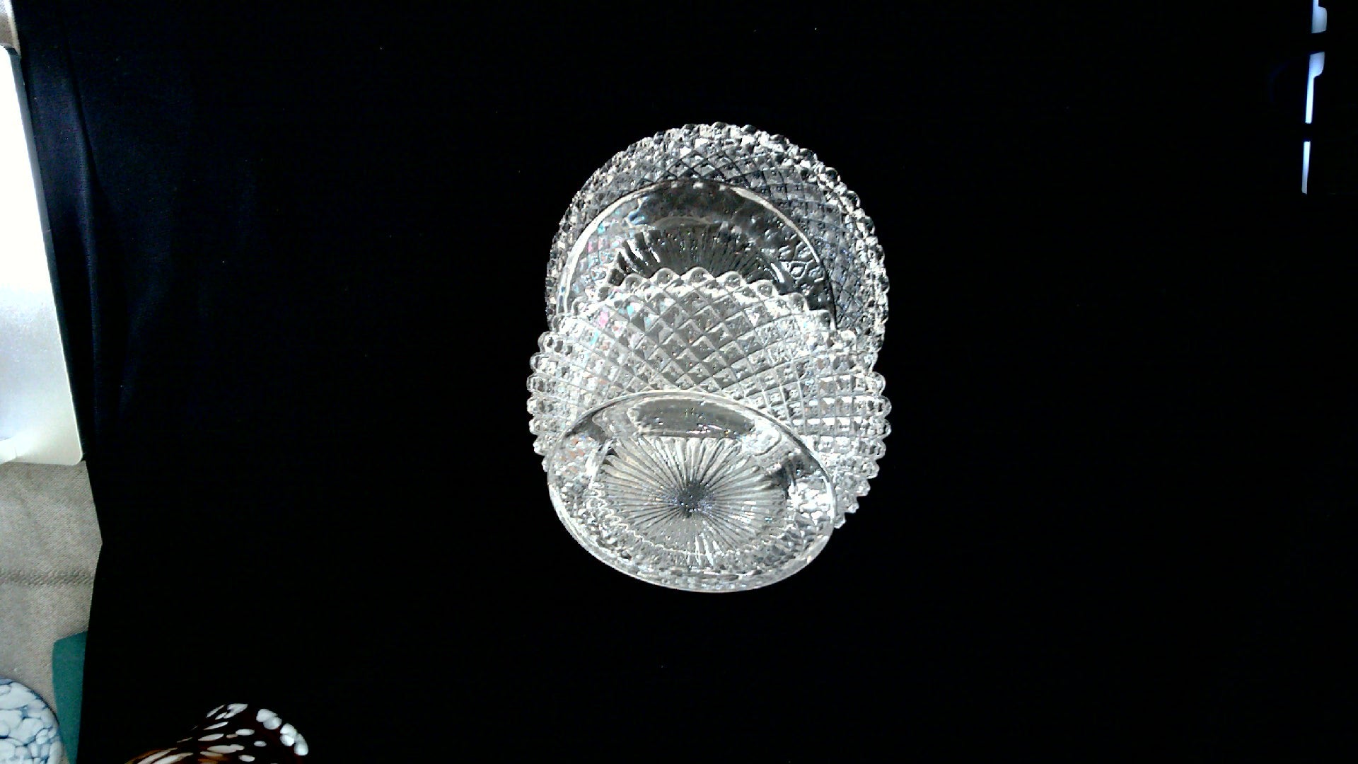 Vintage English Hobnail Pattern  Clear Berry/Desert Bowls 4 1/4 " set of two