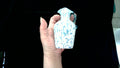 Vintage Vase Hand-Blown Spattered white speckled White spots on Turquoise Blue