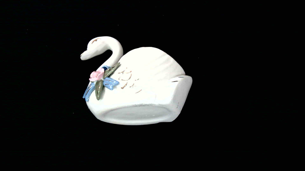 Vintage Small White Porcelain Swan trinket dish