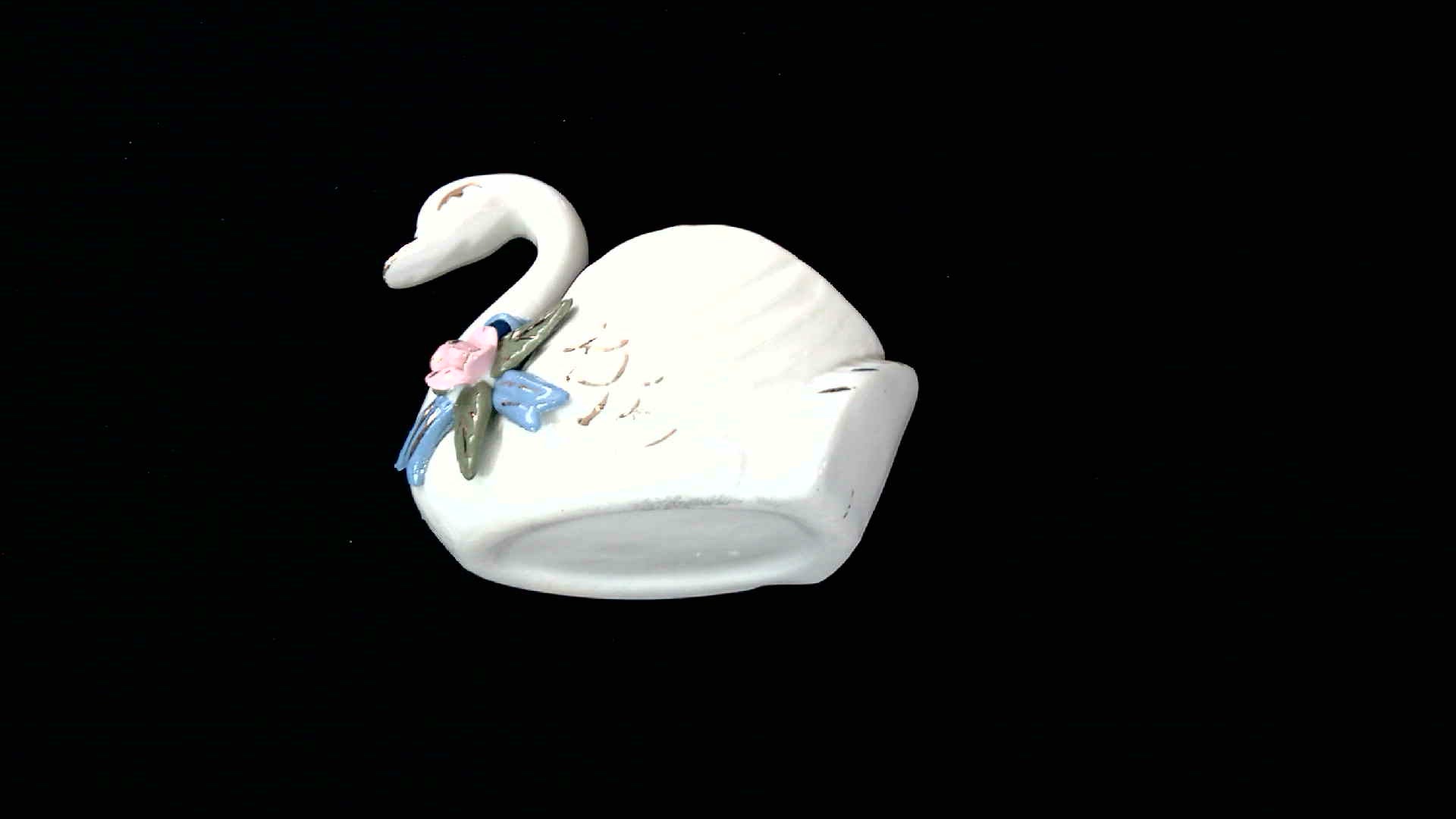 Vintage Small White Porcelain Swan trinket dish