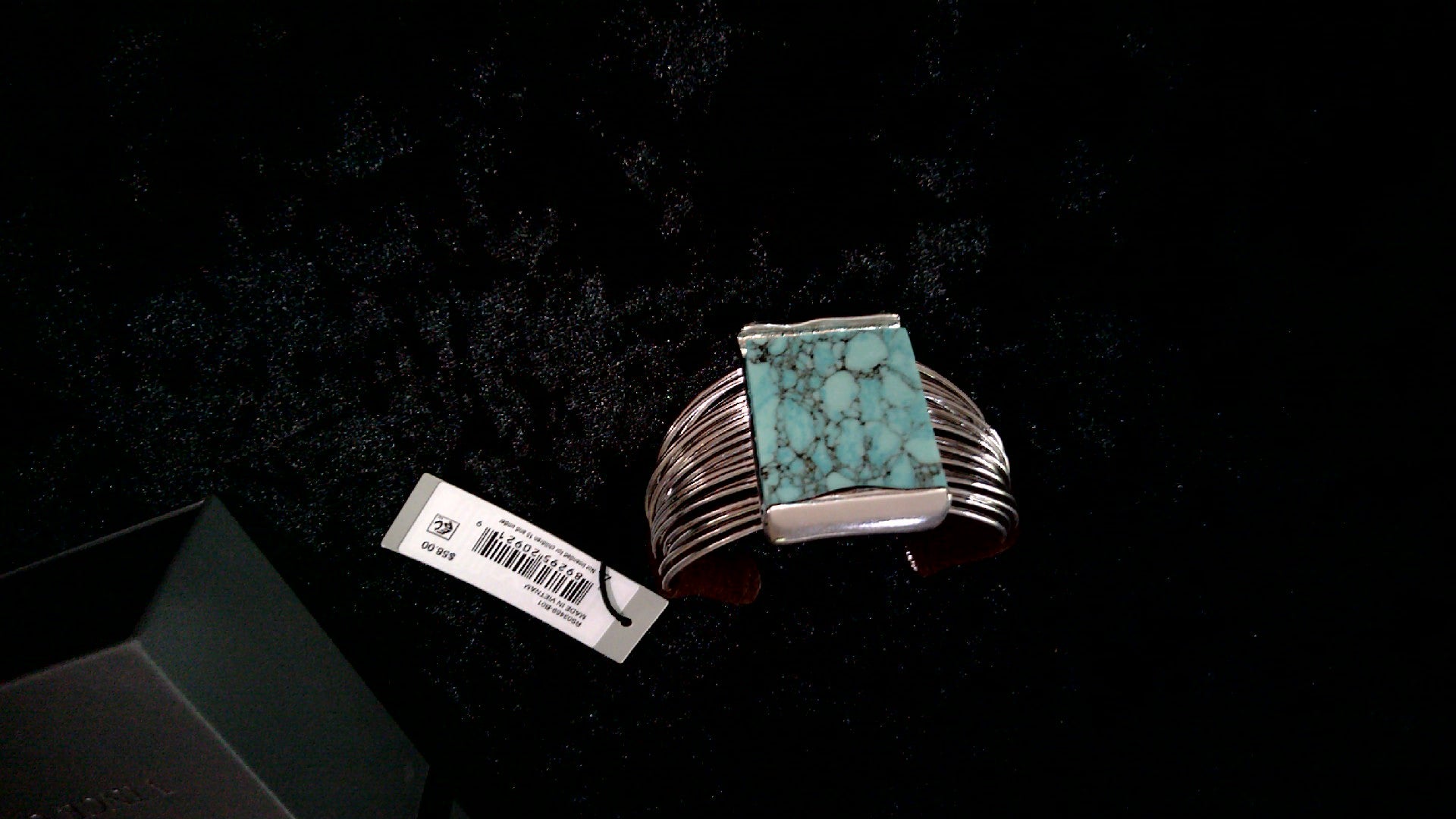 Robert Lee Morris Soho Turquoise and Suede Multi-Row Cuff Bracelet-Silver Tone