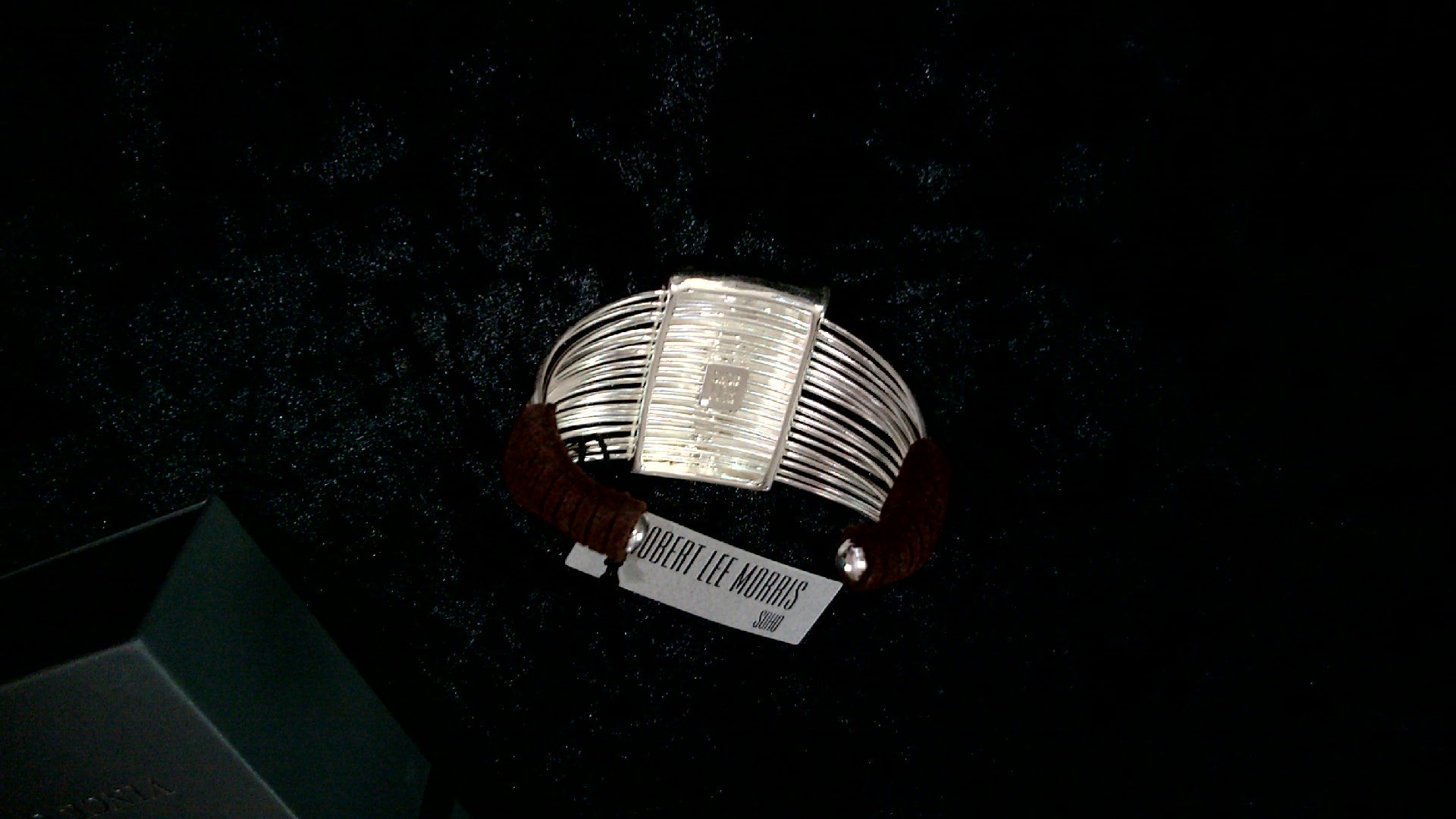 Robert Lee Morris Soho Turquoise and Suede Multi-Row Cuff Bracelet-Silver Tone