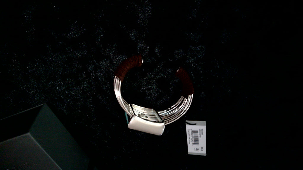 Robert Lee Morris Soho Turquoise and Suede Multi-Row Cuff Bracelet-Silver Tone