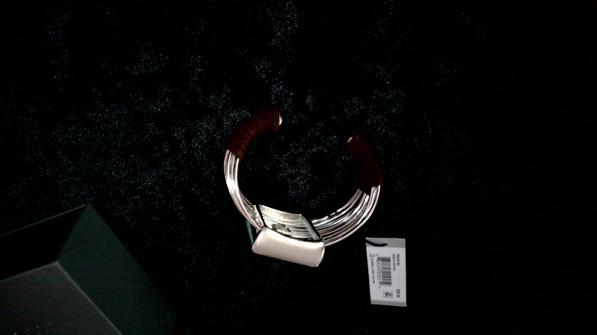 Robert Lee Morris Soho Turquoise and Suede Multi-Row Cuff Bracelet-Silver Tone
