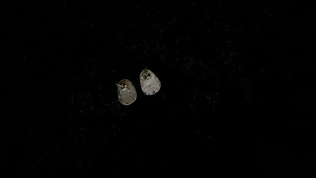 Native American Sensa Eustace Signed SE Sterling 925 Bear Paw Hematite stud Earrings