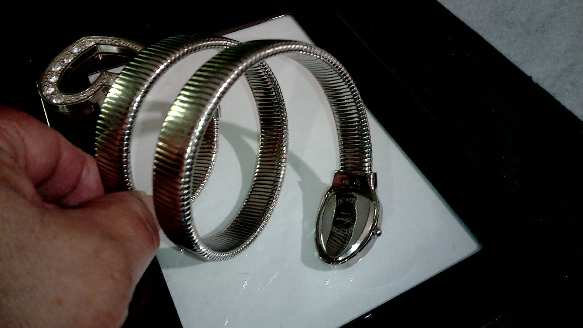 The Genoa Silver-Tone Snake Coil Wrap-Around Watch