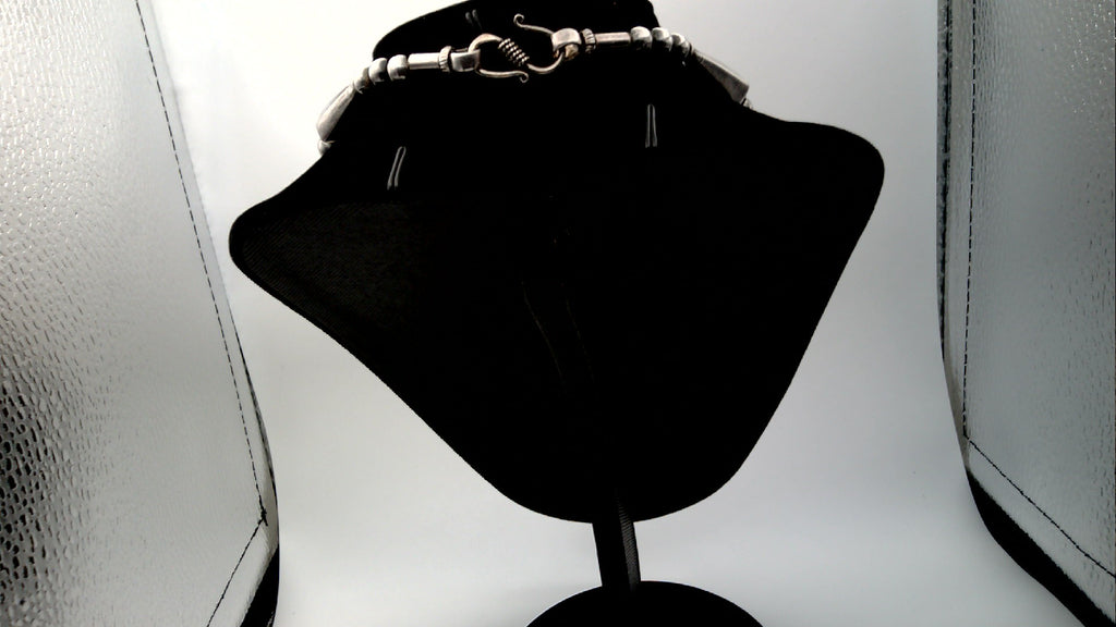 Vintage Moroccan Sterling Silver Resin 17" Necklace and Earring Set weight 142.6 g